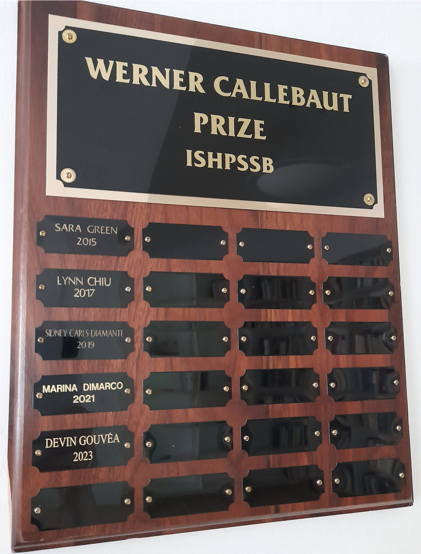Callebaut prize plaque